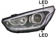 8262963 13- přední světlo HIR2+LED (el. ovládané bez motorku) s denním svícením a parkovacím světlem (horní+spodní LED), čirý blikač  L 8262963 VAN WEZEL