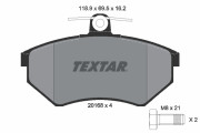 2016801 Sada brzdových platničiek kotúčovej brzdy epad TEXTAR