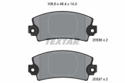 2033602 Sada brzdových platničiek kotúčovej brzdy TEXTAR