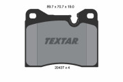 2043702 Sada brzdových platničiek kotúčovej brzdy TEXTAR