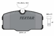 2075101 Sada brzdových platničiek kotúčovej brzdy epad TEXTAR