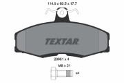 2086105 Sada brzdových platničiek kotúčovej brzdy TEXTAR