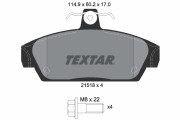 2151801 Sada brzdových platničiek kotúčovej brzdy TEXTAR