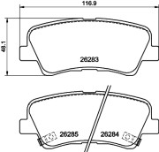 2628301 Sada brzdových platničiek kotúčovej brzdy Q+ TEXTAR