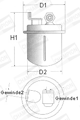 L207/606 Palivový filter CHAMPION