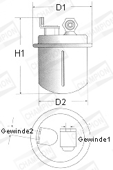 L229/606 Palivový filter CHAMPION