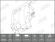 1938505380 Sada brzd. obloż., Bubn. brzda JURID