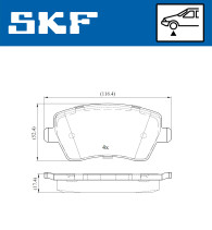 VKBP 80003 Sada brzdových platničiek kotúčovej brzdy SKF