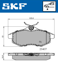 VKBP 80041 Sada brzdových platničiek kotúčovej brzdy SKF
