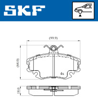 VKBP 80050 Sada brzdových platničiek kotúčovej brzdy SKF