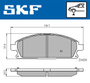 VKBP 80296 Sada brzdových platničiek kotúčovej brzdy SKF