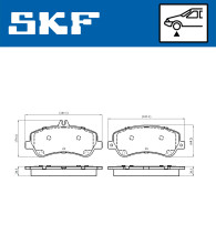 VKBP 80317 Sada brzdových platničiek kotúčovej brzdy SKF