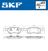 VKBP 80389 Sada brzdových platničiek kotúčovej brzdy SKF