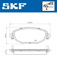 VKBP 80390 Sada brzdových platničiek kotúčovej brzdy SKF