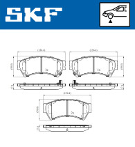 VKBP 80410 A Sada brzdových platničiek kotúčovej brzdy SKF