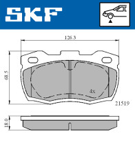 VKBP 80435 Sada brzdových platničiek kotúčovej brzdy SKF