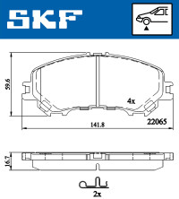 VKBP 80557 A Sada brzdových platničiek kotúčovej brzdy SKF