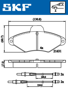 VKBP 80601 E Sada brzdových platničiek kotúčovej brzdy SKF
