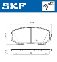 VKBP 80612 A Sada brzdových platničiek kotúčovej brzdy SKF