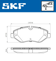 VKBP 80633 E Sada brzdových platničiek kotúčovej brzdy SKF