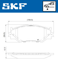 VKBP 80684 Sada brzdových platničiek kotúčovej brzdy SKF