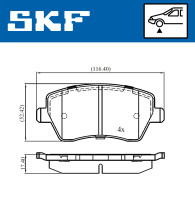 VKBP 80746 Sada brzdových platničiek kotúčovej brzdy SKF