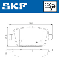 VKBP 90072 Sada brzdových platničiek kotúčovej brzdy SKF