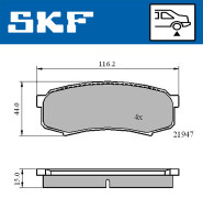VKBP 90136 Sada brzdových platničiek kotúčovej brzdy SKF