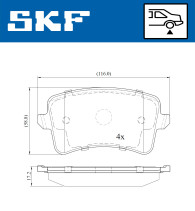 VKBP 90150 Sada brzdových platničiek kotúčovej brzdy SKF