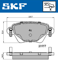 VKBP 90170 Sada brzdových platničiek kotúčovej brzdy SKF