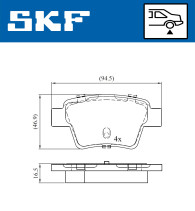 VKBP 90172 Sada brzdových platničiek kotúčovej brzdy SKF