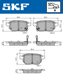 VKBP 90282 A Sada brzdových platničiek kotúčovej brzdy SKF