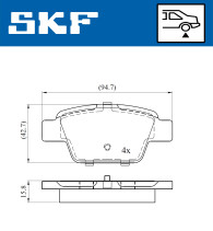VKBP 90315 Sada brzdových platničiek kotúčovej brzdy SKF