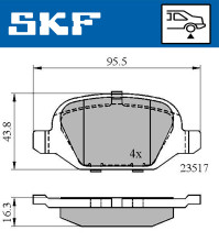 VKBP 90472 Sada brzdových platničiek kotúčovej brzdy SKF