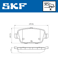 VKBP 90498 Sada brzdových platničiek kotúčovej brzdy SKF