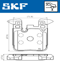 VKBP 90554 Sada brzdových platničiek kotúčovej brzdy SKF