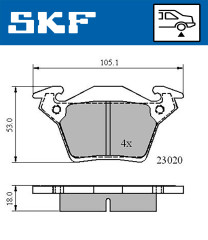 VKBP 90568 Sada brzdových platničiek kotúčovej brzdy SKF