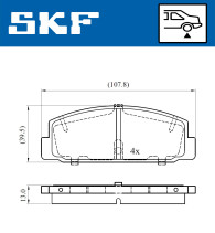 VKBP 90587 Sada brzdových platničiek kotúčovej brzdy SKF