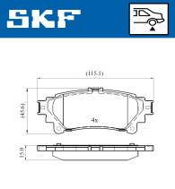 VKBP 90604 Sada brzdových platničiek kotúčovej brzdy SKF