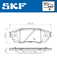 VKBP 90630 Sada brzdových platničiek kotúčovej brzdy SKF