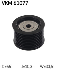 VKM 61077 Vratná/vodiaca kladka rebrovaného klinového remeňa SKF