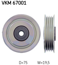 VKM 67001 Vratná/vodiaca kladka rebrovaného klinového remeňa SKF