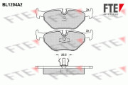 BL1204A2 Sada brzdových platničiek kotúčovej brzdy FTE