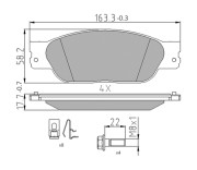 FDB1485 Sada brzdových platničiek kotúčovej brzdy MAXI KIT FERODO