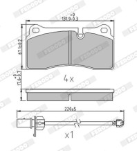 FDB4195 Sada brzdových platničiek kotúčovej brzdy MAXI KIT FERODO