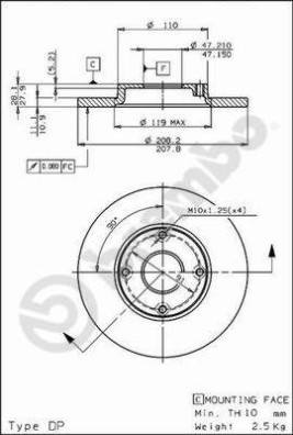 08.5877.10 Brzdový kotúč PRIME LINE BREMBO