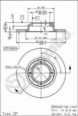 08.6858.10 Brzdový kotúč PRIME LINE BREMBO