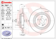 08.7607.11 Brzdový kotúč COATED DISC LINE BREMBO