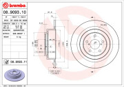 08.9093.11 Brzdový kotúč COATED DISC LINE BREMBO