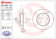 08.9461.21 Brzdový kotúč COATED DISC LINE BREMBO